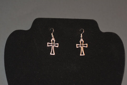 HOLLOW CROSS EARRINGS